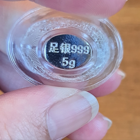 Solid Sterling Silver Chinese Money Yuan Bao - Picture 3 of 5